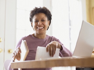 Woman in office